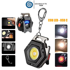 Mua Đèn Led Mini Đèn Cảnh Báo Khẩn Cấp Siêu Sáng đa chức năng có pin sạc USB C có móc khóa chống nước có nam châm từ tính - Hàng Chính Hãng