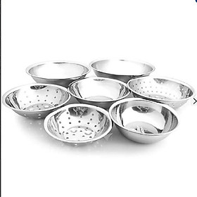 Mua Bộ thau rổ inox 7 món