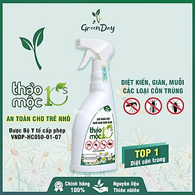 Chai Xịt Diệt Muỗi , Kiến , Gián, Côn Trùng,.. Thảo Mộc 10s 500ml (Mùi Sả Chanh) - An toàn cho trẻ em và người lớn- Được bộ y tế cấp phép