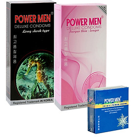 Bao cao su Powermen Combo 2 hộp 12 chiếc và 1 hộp 3 chiếc