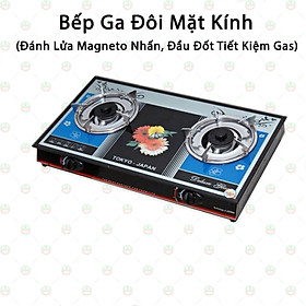 Mua  Loại Tốt  Bếp Gas Đôi Mặt Kính Cao Cấp KhoNCC Hàng Chính Hãng - Bếp Gas Dương 2 Bếp - Sạch Bóng Dễ Vệ Sinh - Đầu Đốt Công Nghệ Mới Tiết Kiệm Gas - KLM-BGDTJ (Ngẫu nhiên họa tiết)