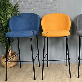 Mua Ghế quầy bar lưng cao chân sắt cố định Ghế ngồi bàn bar nệm dày bọc vải bố CB COCO-F