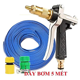Mua ️ Bộ dây vòi xịt nước rửa xe  tưới cây   tăng áp 3 lần  loại 3m  5m 206236Cđầu đồng  cút+ túi đựng bút