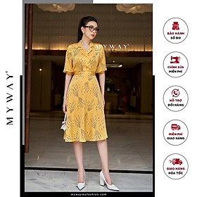Sét Áo Chân Váy Nữ Lụa MY WAY Công Sở Họa Tiết Sang Trọng 5MAB0383-5MCXB252