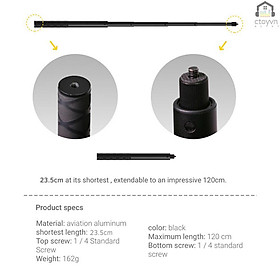 Gậy chụp ảnh tự sướng có ốc vít 1/4 inch 23.5cm-120cm cho Insta360 ONE X/ ONE/ EVO/ONE R/ ONE X2