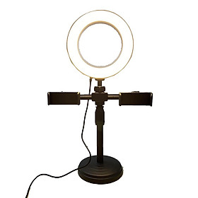 Mua Bộ giá đỡ điện thoại 2 kẹp để bàn kèm đèn led - Hỗ trợ livestream hiệu quả