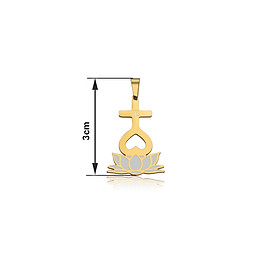 Mặt dây chuyền Thiên Tâm đài sen 3cm may mắn (vàng) MMD023V