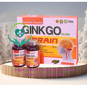 Hình ảnh ￼Viên bổ não thông mạch GINKGO BILOBA  BRAIN MAX, Hộp 2 lọ * 30 viên ,tăng cường tuần hoàn máu não