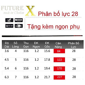 Cần câu tay Future X 5H - cần câu tay cacbon