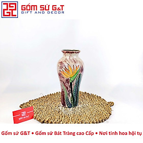 Mua Lọ hoa dáng đùi dế khắc hoa thiên điểu Gốm Sứ G&T