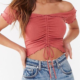 Áo Croptop Ruched Off the Shoulder