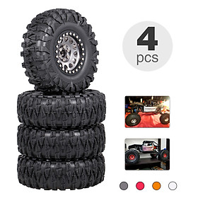 4PCS 2.2IN Crawler RC Tires with Metal Rim Ultra Soft Rock Crawler Tires for 1/10 rc Rock Crawler Traxxas Trx4 TRX-6