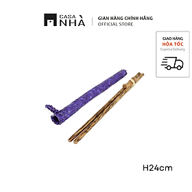 Mua Bộ đũa tre kèm vỏ đan thủ công nhiều màu - Đũa tre có bao riêng kèm đỗ gác đũa - Bộ đũa 3 món SUMPIT