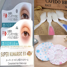 Combo Kem chống Thâm, Chống Nhăn, Chống Bọng Mắt SUPER KUMARGIC EX Nhật Bản Tặng kèm bàn chải nano kháng khuẩn lông mềm và 1 mũ tắm trùm đầu cao cấp