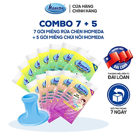 Combo 7 Gói miếng rửa chén linh hoạt iHomeda + 5 Gói miếng chùi nồi iHomeda TẶNG tay cầm tiện dụng