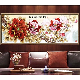 Mua tranh thêu chữ thập hoa mẫu đơn THÊU KÍN