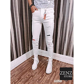 Quần jean dài nam, quần bò nam màu trắng trẻ trung phong cách dễ phối đồ