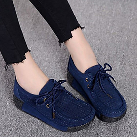 Ladies Korean Flat Loafer Soft Suede Fringed Thick Bottom Slip-On Casual Shoes