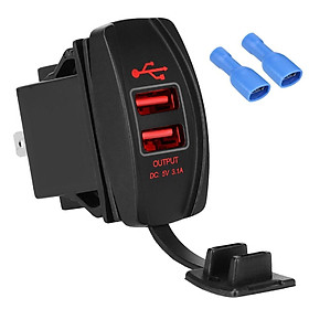 Tẩu sạc hai cổng USB 5V 3.1A chống nước chống bụi thông dụng cho xe hơi