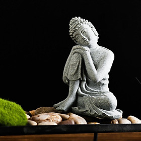 Buddha Statue, Meditating/Sleeping Buddha  Decorative Figurine for Home Office Tabletop Desktop Spiritual Living Room Outdoor Garden Yard Decor - Small, Small