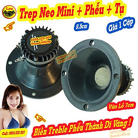 Loa Treble Neo Mini Kèm Phễu 10cm - Thay Thế Treble Giấy Hoàn Hảo – Giá 02 Treble Neo 250 + 2 Phễu 10cm + Tặng 2 Tụ 2.2