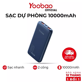 Mua  HÀNG CHÍNH HÃNG  Sạc dự phòng 10000mAh D10Q Yoobao PD 20 -22 5W- Dùng cho Iphone 11 12  Huawei ... - Thiết kế hiện đại - Màu trắng