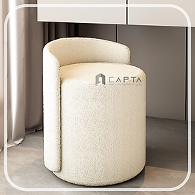 Mua Ghế trang điểm đôn tròn nệm vải lông cừu cao cấp Ghế đệm ngồi bàn phấn đẹp CS0927