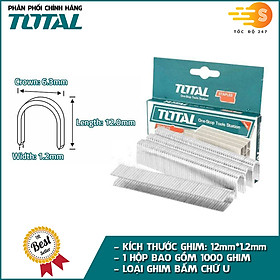 Kềm bấm ghim đa năng 3in1 có kèm đinh TOTAL THT31143 - kìm bấm đinh, ghim chữ u, ghim thẳng, có kèm sẵn 3 loại đinh