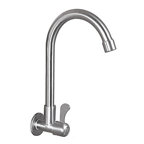 Mua Vòi bếp inox đơn lạnh âm tường nằm ngang  có thể xoay 360 độ