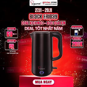 Mua  Hàng chính hãng  Ấm đun siêu tốc chống bỏng 2 lớp không vi nhựa La gourmet 2000W 3L -  410955 (bảo hành 1 năm) giữ ấm 60⁰ – 70⁰C