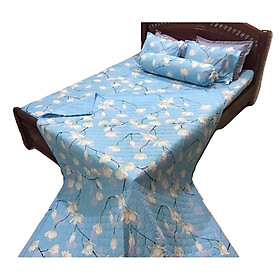 Chăn hè Cotton Poly phong lan xanh