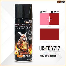 COMBO Sơn xịt Samurai Kurobushi - màu đỏ cocktail Yamaha UC+ TC Y717 (400ml)