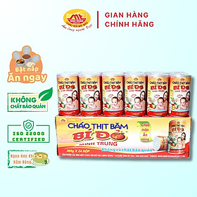 Cháo Thịt Băm Bí Đỏ Minh Trung 365g Không Chất Bảo Quản - Thùng 24 Lon Cháo Thịt 24