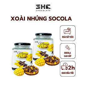 Combo 2 hũ Xoài nhúng Socola - SHE Chocolate - Hũ 120g -  Hương vị đa dạng, bổ sung năng lượng, tốt cho sức khỏe. Quà tặng người thân, dịp lễ, thích hợp ăn vặt