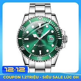 Đồng Hồ Nam OLEVS Dây Đúc Cao Cấp, Đồng Hồ Nam Kiểu Dáng Doanh Nhân, Thời Thượng, Kính Tráng Shapphire Chống Trầy, Chống Nước 3atm - Hiển Thị Lịch Ngày Cao Cấp, Máy Nhật Siêu Bền , Kim Dạ Quang