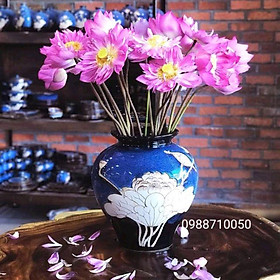 Mua Bình hoa khắc sen  phủ men hàng mỹ nghệ tỷ mỉ