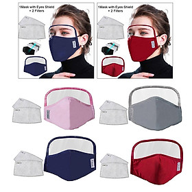4Pcs Cloth Face Mask PM2.5 Mouth Cover Eye Shield Mask with 8 Filters Insert Pad