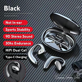 Tai nghe Bluetooth dẫn không khí trên đèn LED chống thấm nước Tai nghe không dây Tai nghe HIFI STEREO Tai nghe có màu micrô
