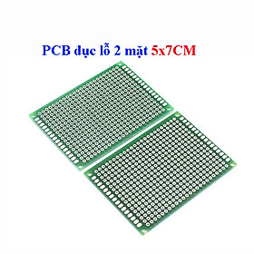 PCB Đục Lỗ 2 Mặt LOẠI 5X7CM( PHÍP THỦY TINH FR1.4)