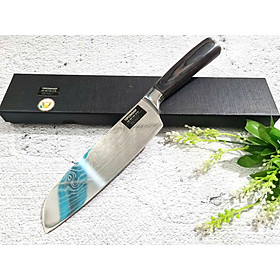 Mua DAO - DAO BẾP NHẬT BẢN SANTOKU THÉP DAMASCUS MÃ A2 DT116 nt topcomshop vn