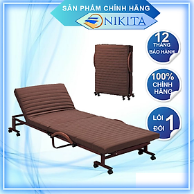 Giường gấp hai có đệm phong cách Hàn Quốc, Hàng chính hãng NIKITA 2024