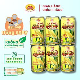 Trà Ngô Nếp Minh Trung 350ml - Combo 6 Lon Trà Ngô Nếp 6