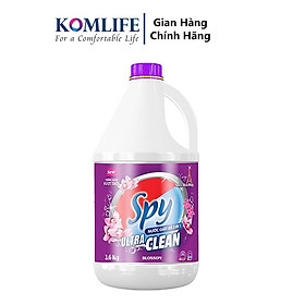 Can nước giặt xả SPY 3,6 lít màu TÍM 2 trong 1 hương hoa Pháp dòng ULTRA