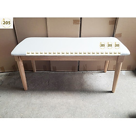 Mua GHẾ BĂNG DÀI 1M NỆM KEM chân GỖ CAO SU 100% - BENCH STOOL WOOD NATURAL 205TC
