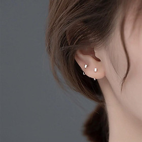 Bông tai bạc nữ Khuyên tai bạc nữ dạng vòng xỏ