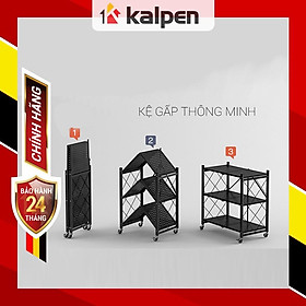 KỆ GẤP GỌN Để Đồ Đa Năng Nhà Bếp 3 Tầng 4  Tầng 5 Tầng Thông Minh Kalpen, Thép Carbon, Sơn Tỉnh Điện Chống Rỉ Cao Cấp, KX