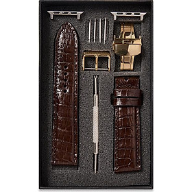Dây đồng hồ SAM Leather SAM003ASN - Dây da đồng hồ Apple Watch 38/40 – 42/44, dây đồng hồ da cá sấu Size 20mm/22mm, Dây đeo đồng hồ phù hợp các loại ( Swatch, Apple 1,2,3,4,5, Iwatch và đồng hồ cổ điển )