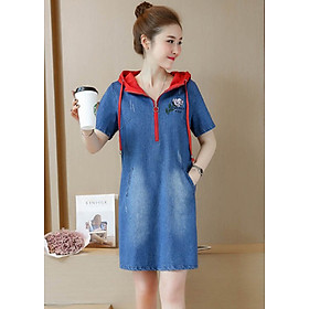 Đầm Jean Nữ Thêu Hoa Hồng Kèm Nón Màu