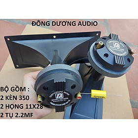 Mua 2 CỦ KÈN 350 PAUDIO + 2 HỌNG 11X28 + TỤ 2 2MF - LOA TREBLE RỜI