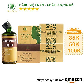 Bộ thảo mộc xông hơi đầy đủ Wonmom ( Xông mặt - toàn thân - cửa mình - gừng hạ thổ toàn thân )